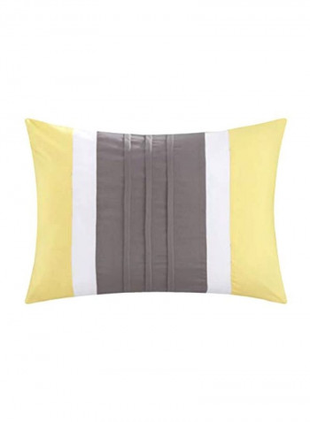 6-Piece Microfiber Comforter Set Yellow/White Twin