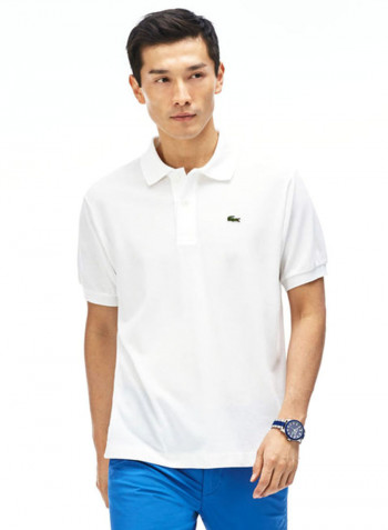 Ribbed Collar Shirt White