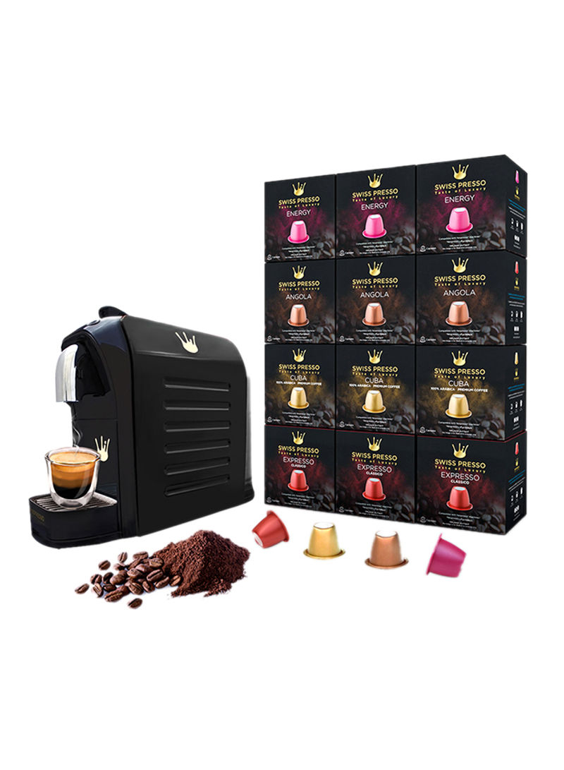 Espresso Coffee Machine 1255W With 120 Coffee Capsules 0.7 l 1255 W SCM008 Black