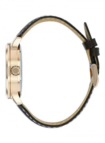 Men's Leather Analog Watch NJ0113-10A