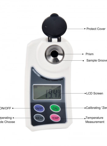 Digital Brix Sugar Refractometer White 18 x 5 x 14cm