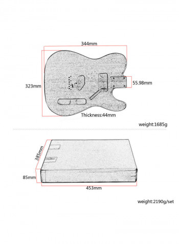 TL Electric Solid Wood Guitar Body With Humbuck Pickup Hole