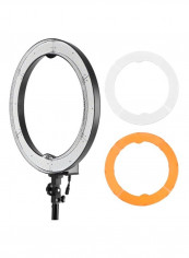 14-Piece LED Video Ring Light Set Silver/White/Orange
