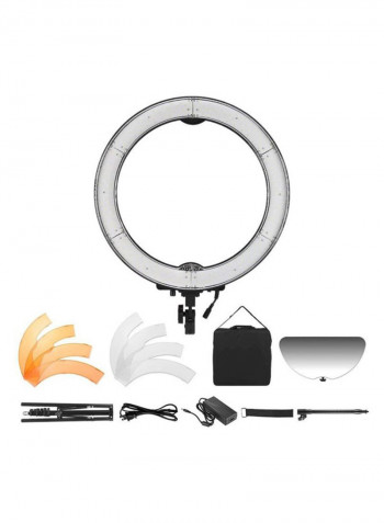 14-Piece LED Video Ring Light Set Silver/White/Orange