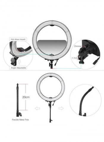 14-Piece LED Video Ring Light Set Silver/White/Orange