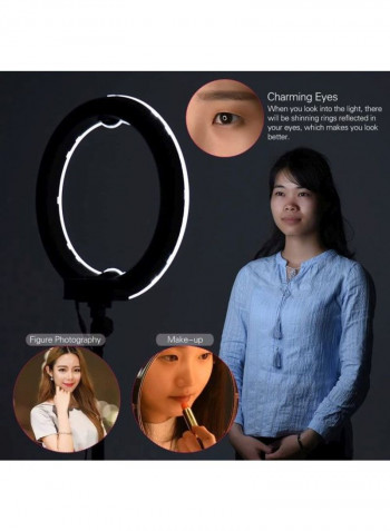 14-Piece LED Video Ring Light Set Silver/White/Orange
