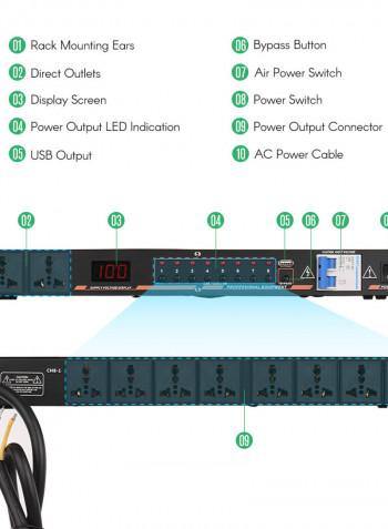 DB2-02 10-outlet Rack Mount Power Sequence Controller And Power Supply Regulator