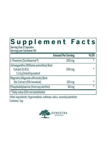 Adreno Calm Adaptogenic Herbal Formula Dietary Supplement - 120 Capsules