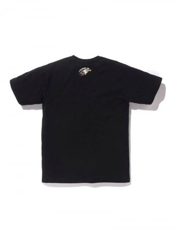 A Bathing Ape Eagle Printed Short Sleeves T-shirt Black/White/Brown
