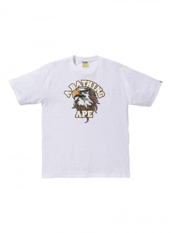 A Bathing Ape Eagle Printed Short Sleeves T-shirt White/Brown