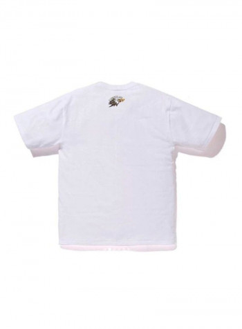 A Bathing Ape Eagle Printed Short Sleeves T-shirt White/Brown