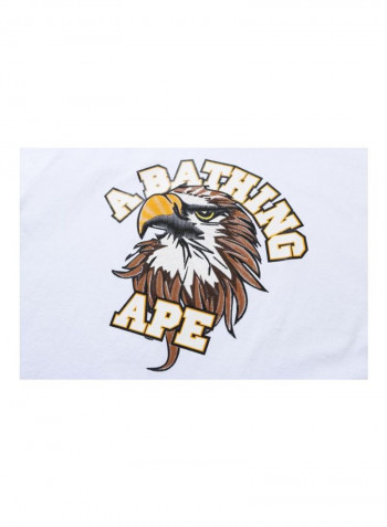 A Bathing Ape Eagle Printed Short Sleeves T-shirt White/Brown