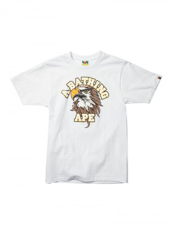 A Bathing Ape Eagle Printed Short Sleeves T-shirt White/Brown