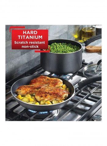 10-Piece Non-Stick Cookware Set Black/Clear