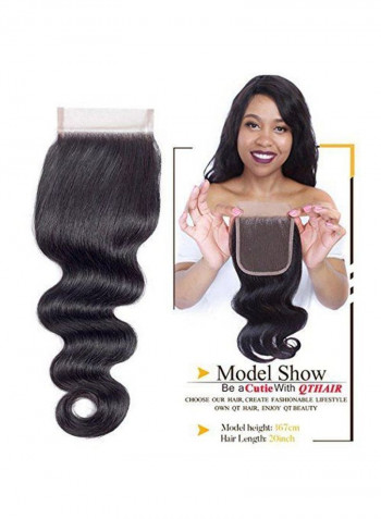 Brazilian Body Wave Virgin Human Hair Lace Closure Natural Black 16inch