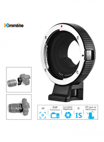 CM-AEF-MFT Lens Adapter With Connector For M4/3 Camera Black/Silver