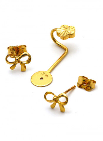 18 Karat Gold Ribbon Earrings