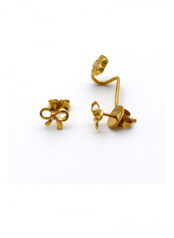 18 Karat Gold Ribbon Earrings