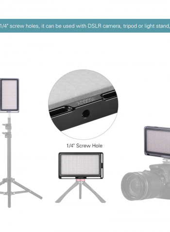 Portable RGB LED Video Light Panel with OLED Screen Black