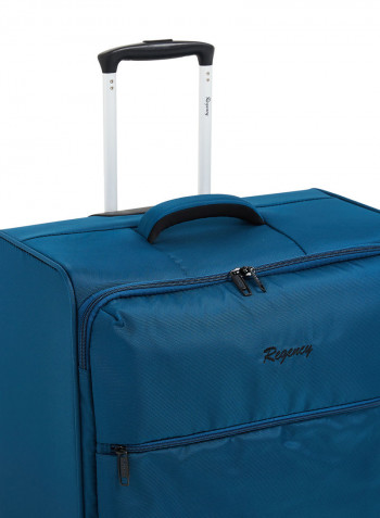 Softside 3 Piece Luggage Trolley Set Turquoise