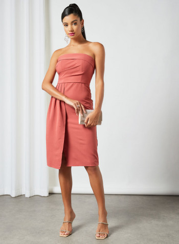 Bandeau Bodycon Dress Pink