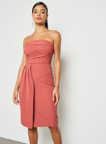 Bandeau Bodycon Dress Pink