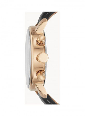 Men's Chronograph Wrist Watch with Leather Strap