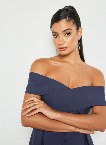 Off-Shoulder Dress Navy