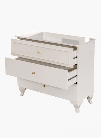 3-Drawer Cabinet White