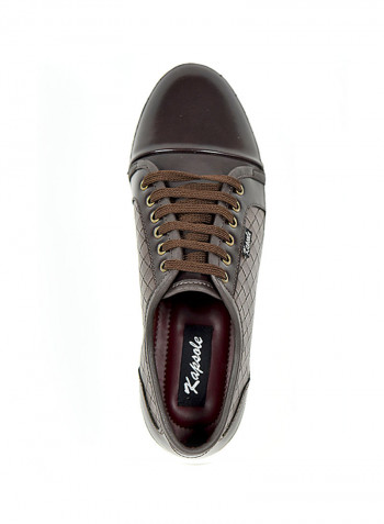 Lace Up Low Top Sneakers Brown