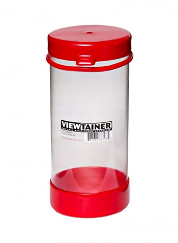 RED Tethered Cap Storage Container Red/Clear