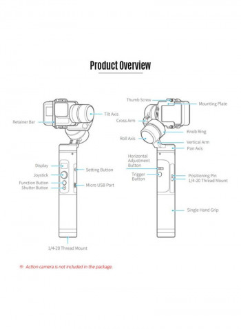 G6 3-Axis Splash Proof Camera Stabilizer Black