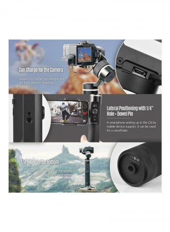 G6 3-Axis Splash Proof Camera Stabilizer Black