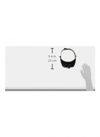 LED Lighted Head Visor Magnifier With 4-Piece Lenses Black/White