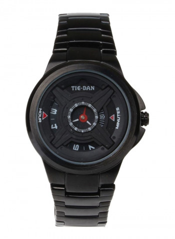 Men's Mineral Glass Stainless Steel Band Functional Quartz Watch NNSB03701224