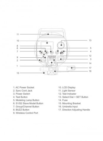 Studio Flash Strobe Light Black