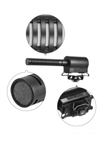 Broadcast Quality Condenser Microphone With Integrated Flash Recorder D50871 Black