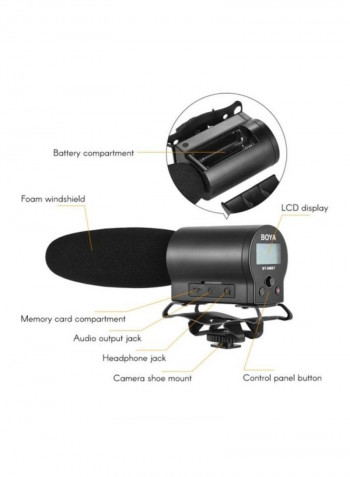 Broadcast Quality Condenser Microphone With Integrated Flash Recorder D50871 Black