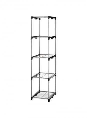 5-Tier Closet Storage Organizer Silver 19.5x15.5x68inch