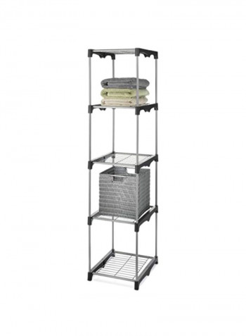 5-Tier Closet Storage Organizer Silver 19.5x15.5x68inch