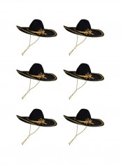 6-Piece Felt Sombrero Hat 60624