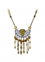 Brass Tiger Eye Beaded Necklace