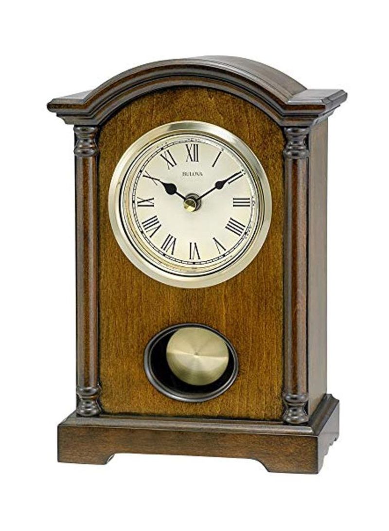 Chiming Pendulum Table Clock Walnut Brown 13.9x6x6inch
