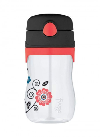 Straw Water Bottle Grey/Black 2.5x2.5x6inch