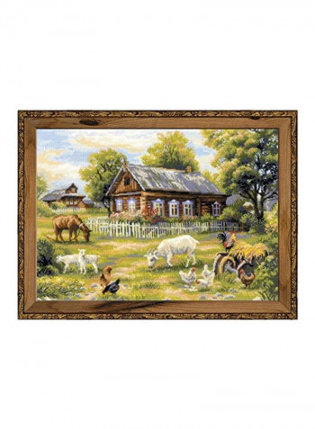 14 Count Cross Stitch Kit Green/White/Brown
