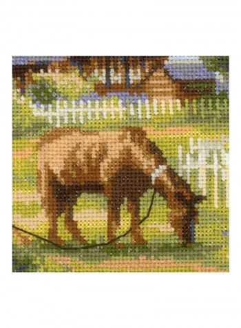 14 Count Cross Stitch Kit Green/White/Brown