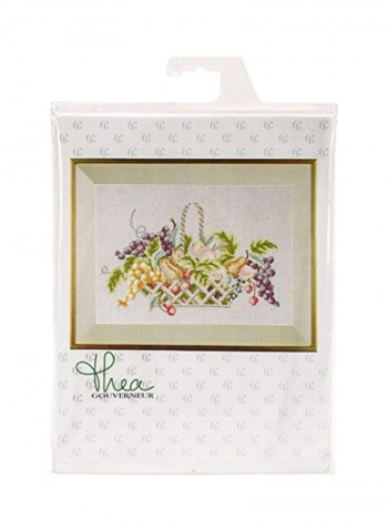 Counted Cross Stitch Kit Beige/Green/Purple
