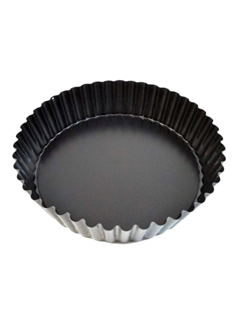 Deep Non-Stick Base Tart Pan Silver/Black 3.9x9.5x2inch