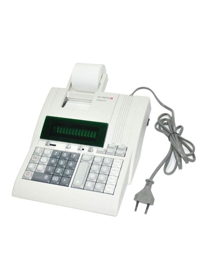 12-Digit Printing Calculator White/Grey