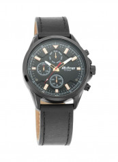 Men's Leather Round Chronograph Wrist Watch 90107NL01